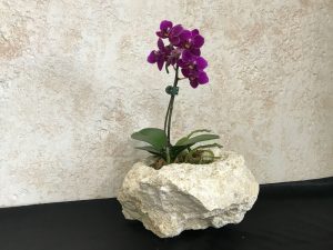 琉球石灰岩特殊加工アレンジメントで花が長持ちとアロマの香り