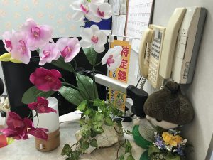 琉球石灰岩特殊加工胡蝶蘭三色飾アロマ付き造花　作品番号GE-001
